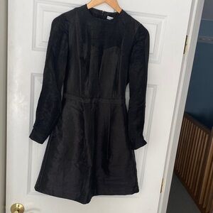And Other Stories Shimmery Black Long-Sleeve A-Line Dress EU 34/US 4